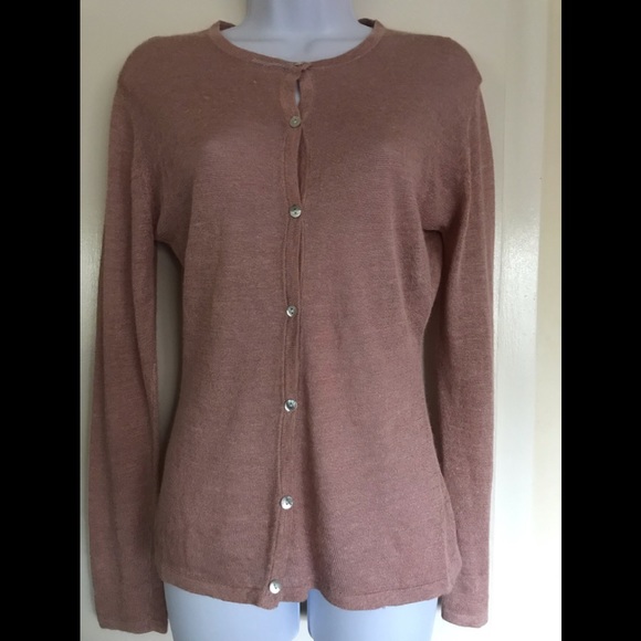 Arden B , size S , women long sleeves sweater, down button , move -Pink color - Picture 1 of 10